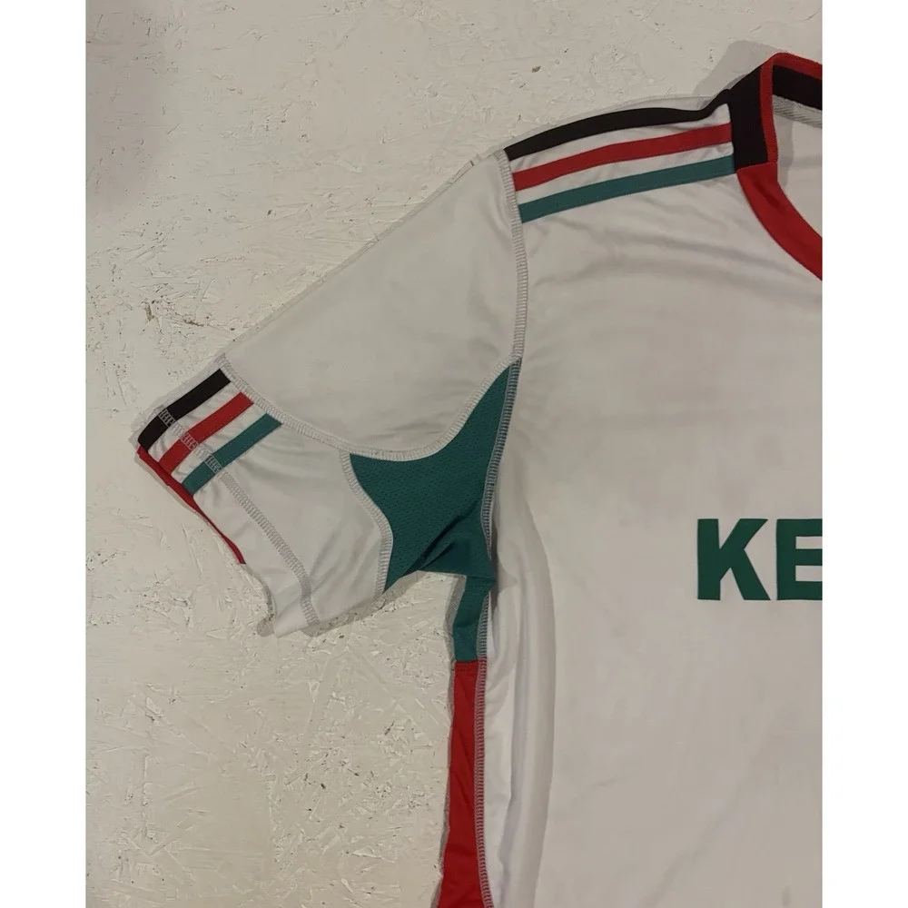 Adidas Kenya Soccer Jersey Mens Large White Football Federation Climacool